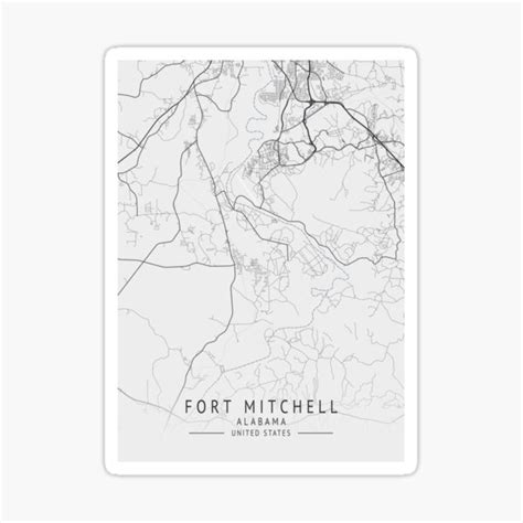 "Fort Mitchell - Alabama - US Gray City Map" Sticker for Sale by ctmapprint | Redbubble