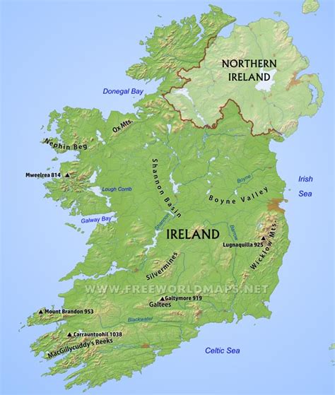 Ireland Physical Map