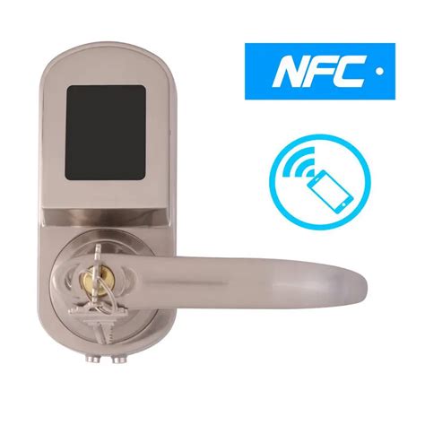 NFC Function Smart Door Lock Electronic Remote Mobile Phone Control With NFC Card and Spare Key ...