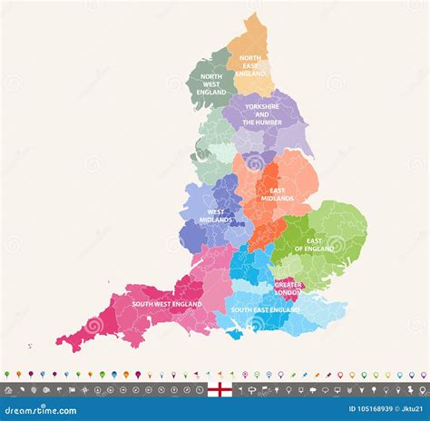 England Counties Vector Map | CartoonDealer.com #75906000