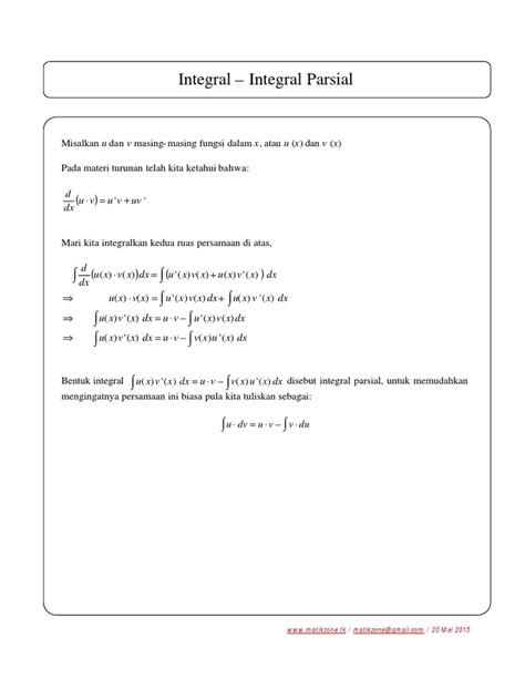 Integral - Integral Parsial PDF | PDF