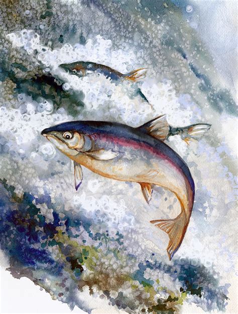 Silver Salmon Painting by Peggy Wilson - Pixels