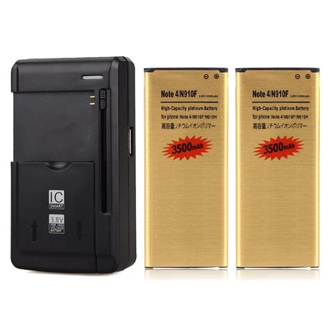 2x 3500mAh Replacement Lithium ion Battery For Samsung Galaxy Note 4 IV Note 4 N9100 N910F N910H ...