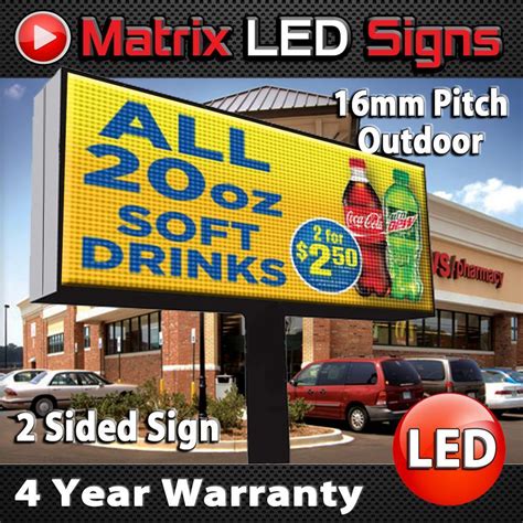 LED Sign Outdoor Full Color 2 Sided 16mm Programmable Electronic Message Center | eBay