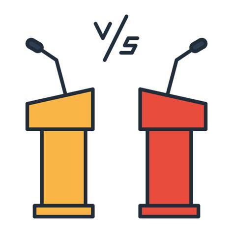 Debate Icon - Download in Colored Outline Style