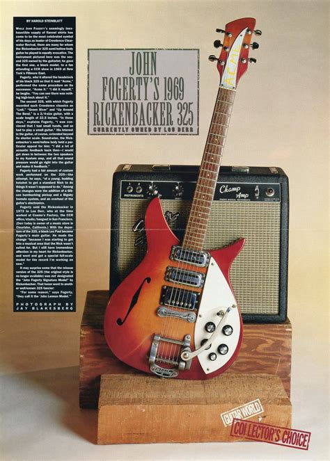 1969 Rickenbacker 325 Guitar Poster - John Fogerty - Rickenbacker Guitar Poster - Rickenbacker ...