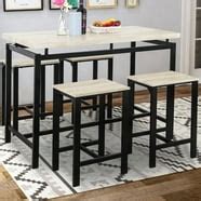 Roundhill Nor Hill 3-Piece Black Metal Height Bar Table Set with 2 Stools, 29-Inch - Walmart.com