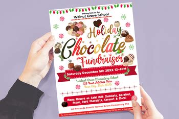 Printable Christmas Chocolate Fundraiser Flyer | Holiday Fundraising Invite