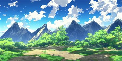 anime background, mountains | Stable Diffusion