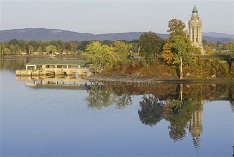 Champlain Memorial and Lighthouse at Crown Point, New York on Lake ...