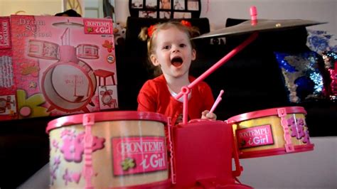 Bontempi drums pink - YouTube