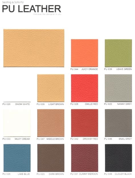 PU Leather color chart kb | Office Furnitures Malaysia