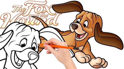 How to draw Copper, a hunting dog in training - The Fox and the Hound - YouTube