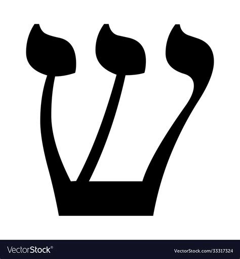 Hebrew letter shin Royalty Free Vector Image - VectorStock