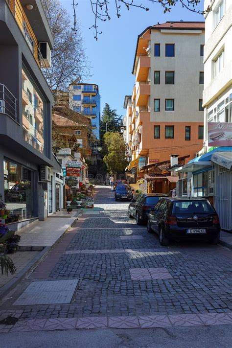 SANDANSKI, BULGARIA - APRIL 4, 2018: the Center and Pedestrian Street ...