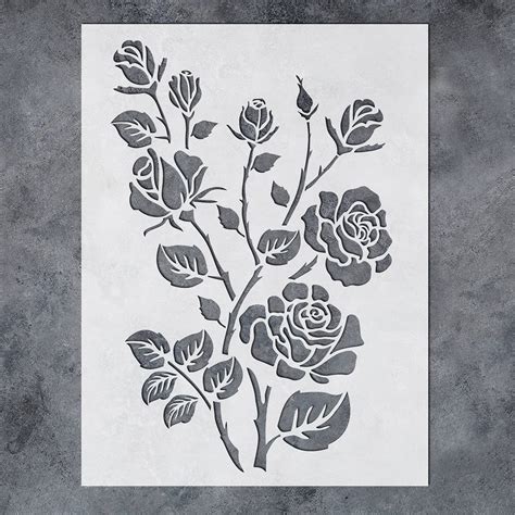 Buy GSS Designs Large Rose Stencils for Painting on Wood Canvas Paper ...