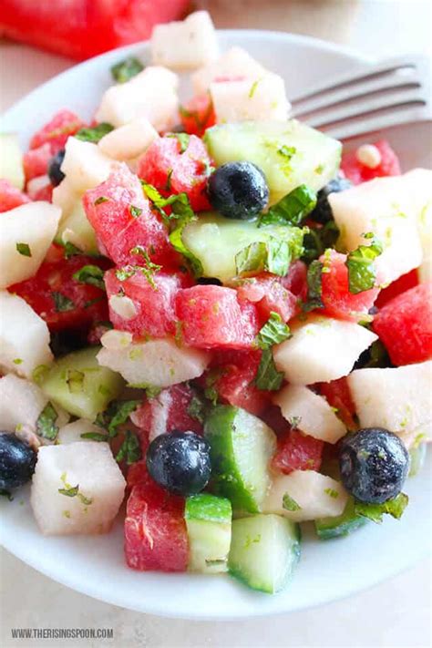 watermelon-and-cucumber-fresh-fruit-salad-recipe the rising spoon