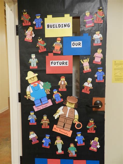 Construction theme classroom, Lego classroom theme, Door decorations classroom