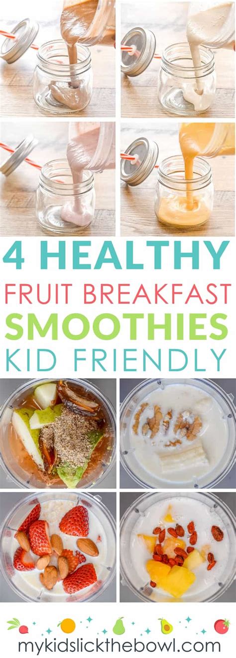 Healthy Fruit Breakfast Smoothies For Kids - Kid Approved