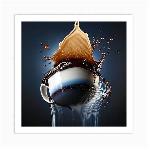 Coffee Cup With Splashing Liquid Art Print by GBGA Creations - Fy