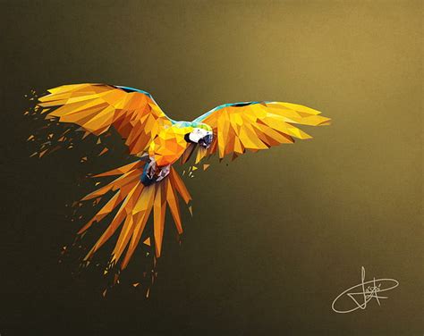 HD wallpaper: parrot, macaw, birds, artist, artwork, digital art, hd ...