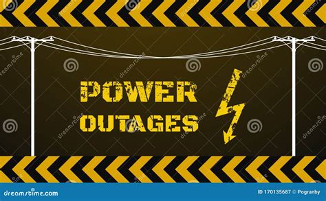 Power Outages Banners On A Black Background And White Background With ...