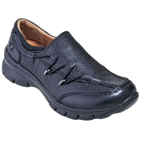 Nurse Mates Shoes: Women's 258101 Black Leather Slip-On Lydia Nursing Shoes