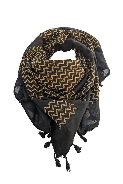 Shemagh Keffiyeh Arab Scarf Palestine Multi-colors Yellow on Black Palestinian Yafa Kufiya ...