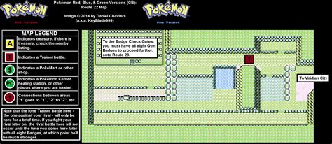 Pokémon Red / Blue Route 22 Map (PNG) - Neoseeker Walkthroughs