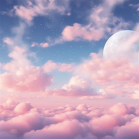 Premium Photo | Aesthetic dreamy background with clouds and moon