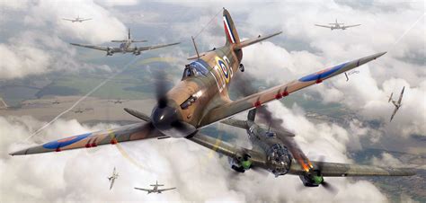 Spitfire Mk I vs Heinkel He 111, Battle of Britain. Digital art by Adam Tooby | Arte de aviación ...