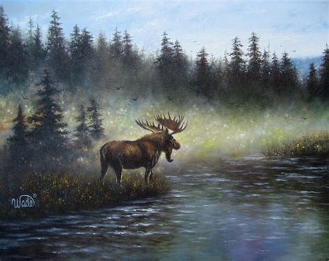 Majestic Moose Oil Painting art moose by VickieWadeFineArt on Etsy