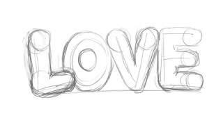 How To Draw The Word Love In Bubble Letters Sketch Coloring Page ...