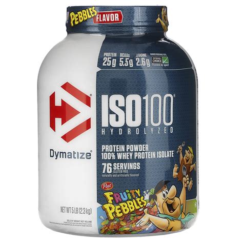 Dymatize Nutrition, ISO100 Hydrolyzed, 100% Whey Protein Isolate, Fruity Pebbles, 5 lb (2.3 kg ...