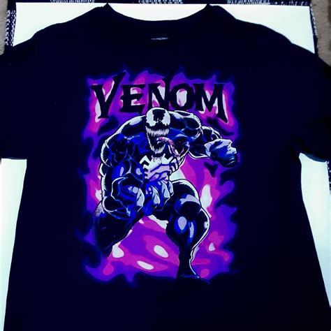 Mens Large Marvel Purple Venom Graphic Tee - Depop