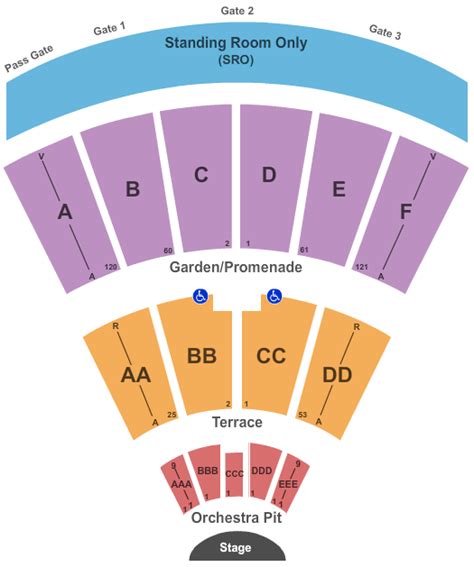 Cal Coast Credit Union Open Air Theatre Seating Chart - San Diego