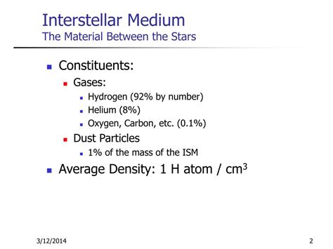 PPT - The Interstellar Medium and Interstellar Molecules PowerPoint ...