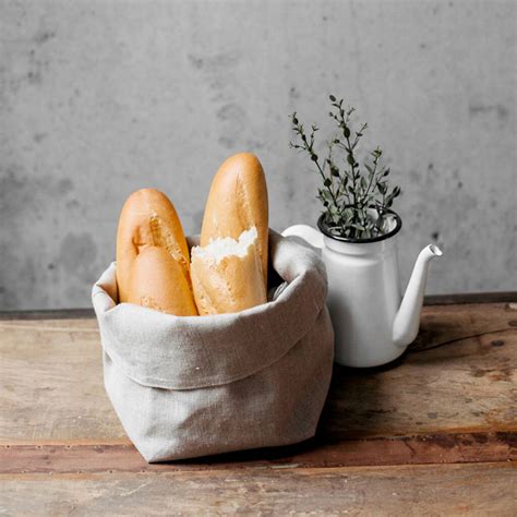 Natural Linen Storage Bread Basket By Elley Home | notonthehighstreet.com