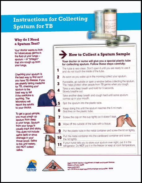 Instructions for Collecting Sputum for a TB Test | National Prevention Information Network ...