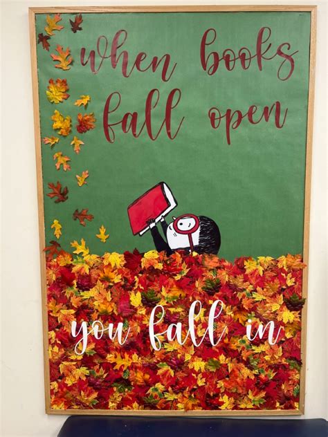 Fall Library Bulletin Board | School library decor, Library book displays, Fall library displays