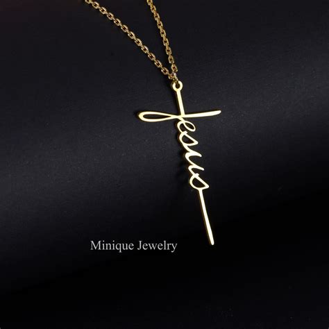 JESUS CROSS Necklace Cross Necklace Men's Women's - Etsy