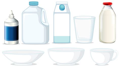 Set of different containers 528223 Vector Art at Vecteezy