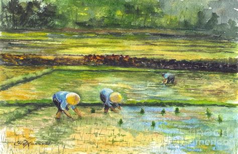 In The Rice Field Painting by Carol Wisniewski - Fine Art America