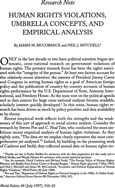 Human Rights Violations, Umbrella Concepts, and Empirical Analysis | World Politics | Cambridge Core