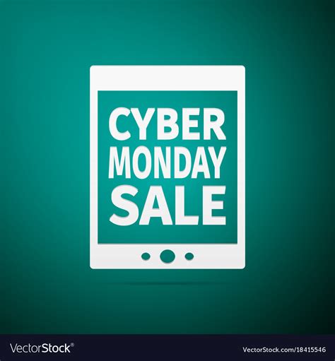 Tablet pc with cyber monday sale text on screen Vector Image