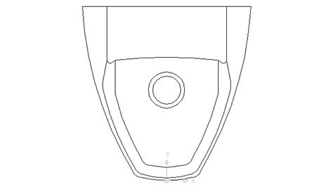 Autocad drawing urinal public toilet wc white top view dwg