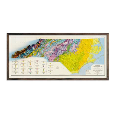 North Carolina Relief Maps | Hydrological & Elevation Prints - Muir Way