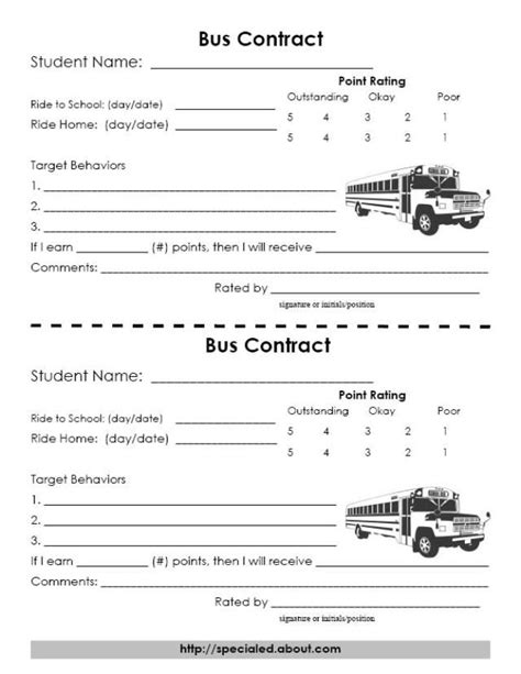 Bus Behavior Chart - BehaviorChart.net