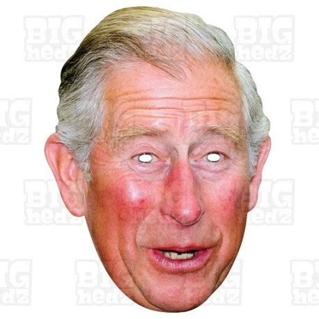 King Charles III : Life-size Face Mask. Royal Family United Kingdom