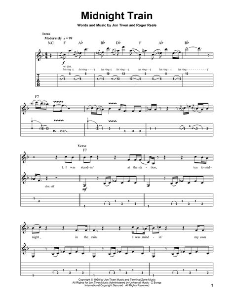 Midnight Train (Guitar Tab (Single Guitar)) - Print Sheet Music Now